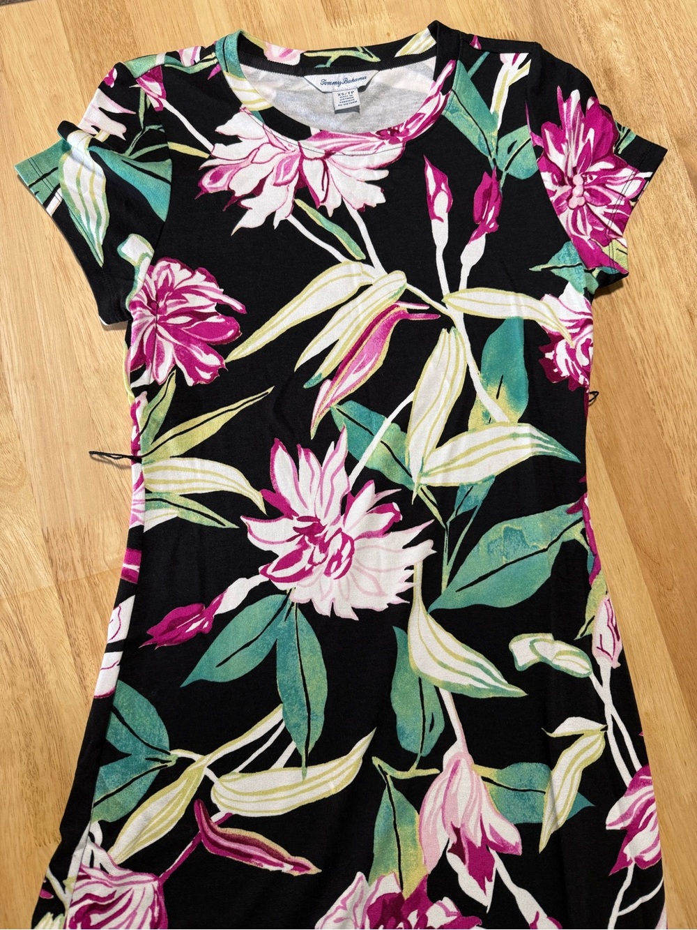 Tommy Bahama Women’s Floral Maxi Dress XS Black Pink Tropical